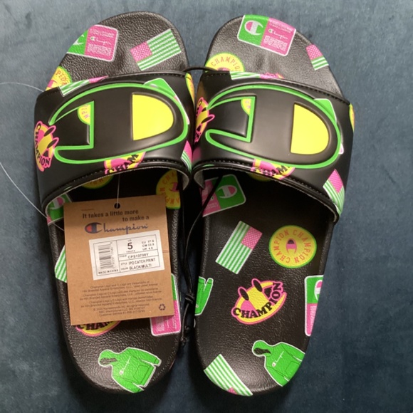 Champion Black Slides Sandals - Picture 5 of 10